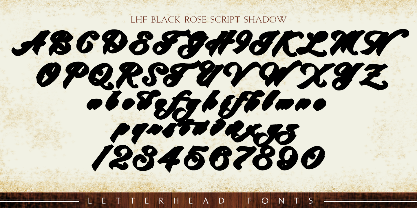 Пример шрифта LHF Black Rose Script Script Shadow